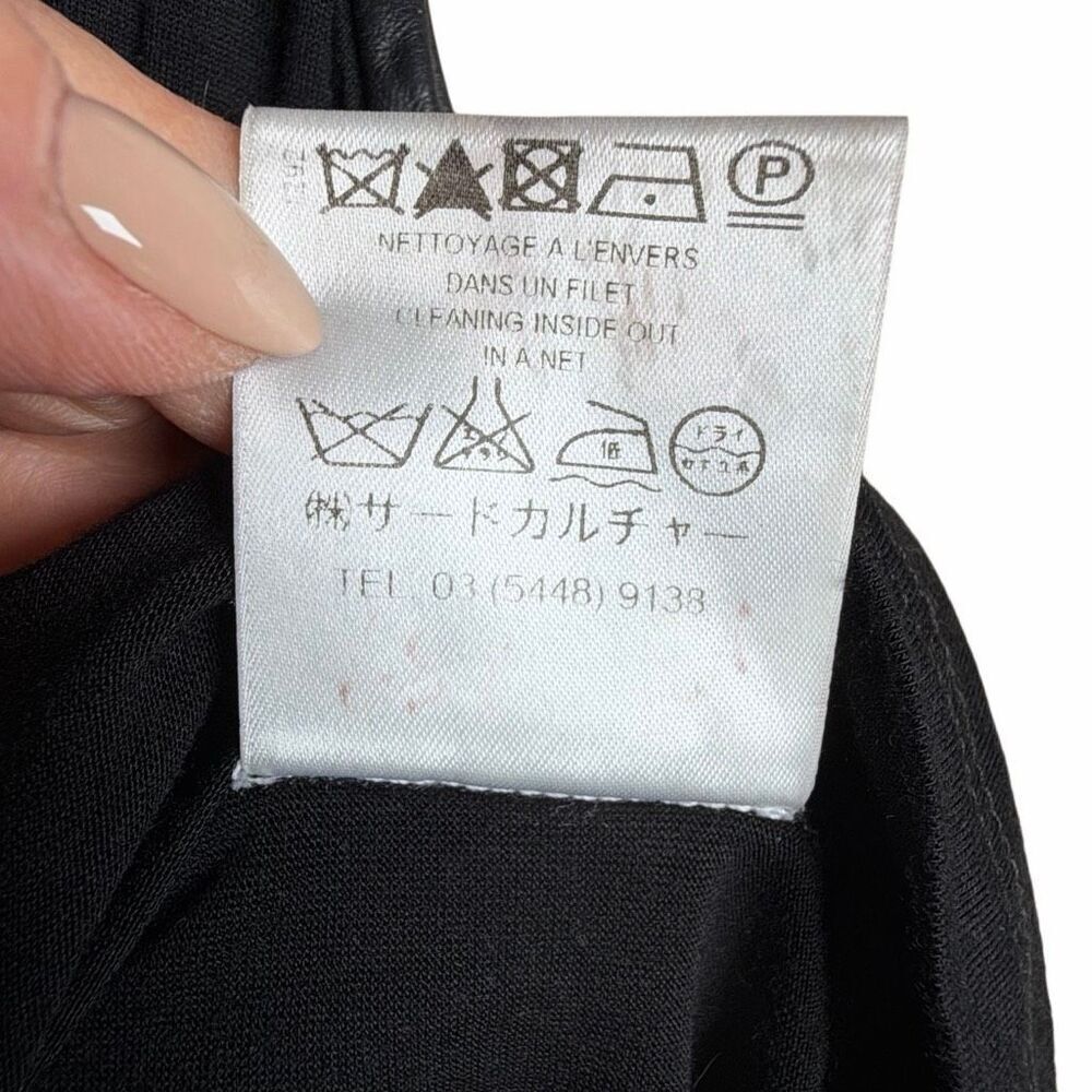 Givenchy Black Sleeveless Pleated Front Viscose Tunic Top Lambskin Trim Size M ( - Picture 12 of 13